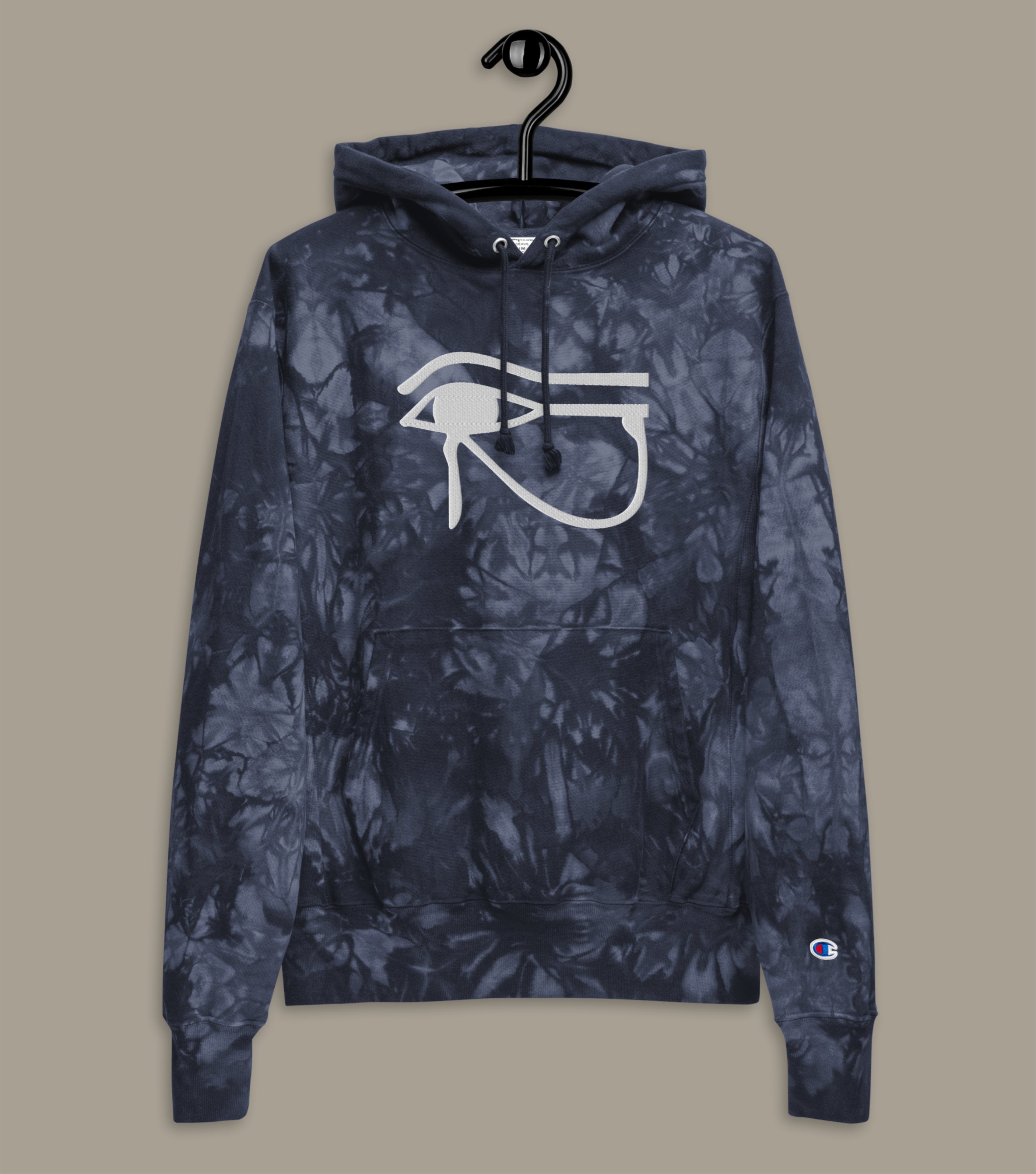 Unisex Large Embroidery Utchat Tie-dye Hoodie
