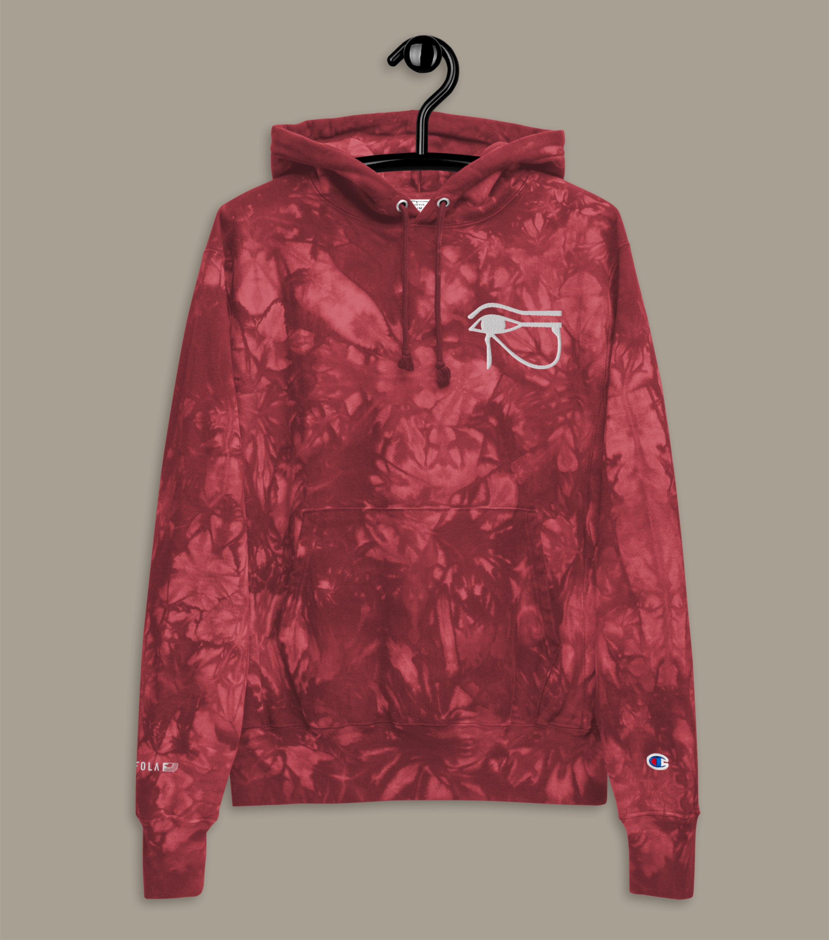 Unisex Small Embroidery Utchat Tie-dye Hoodie