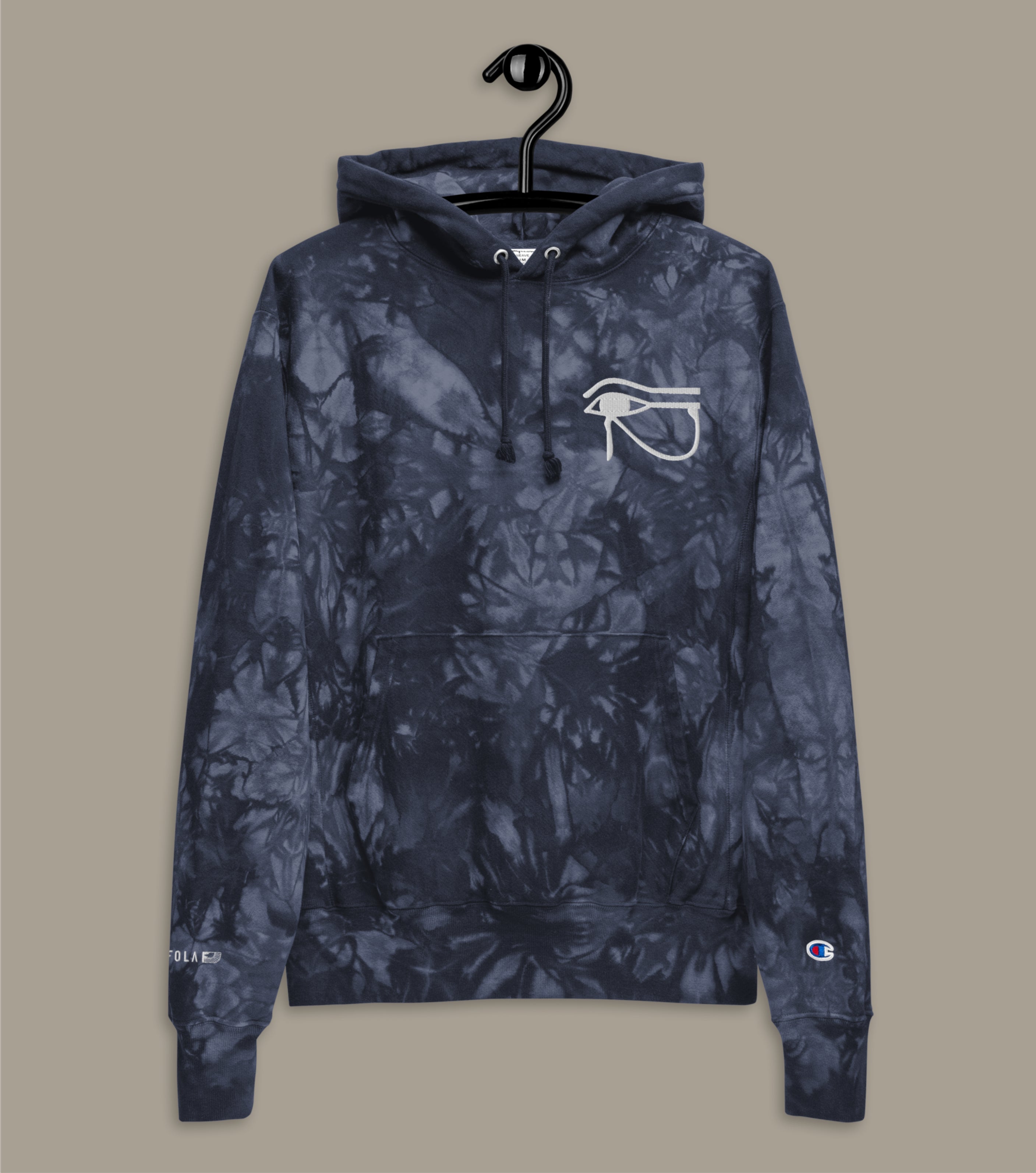 Unisex Small Embroidery Utchat Tie-dye Hoodie